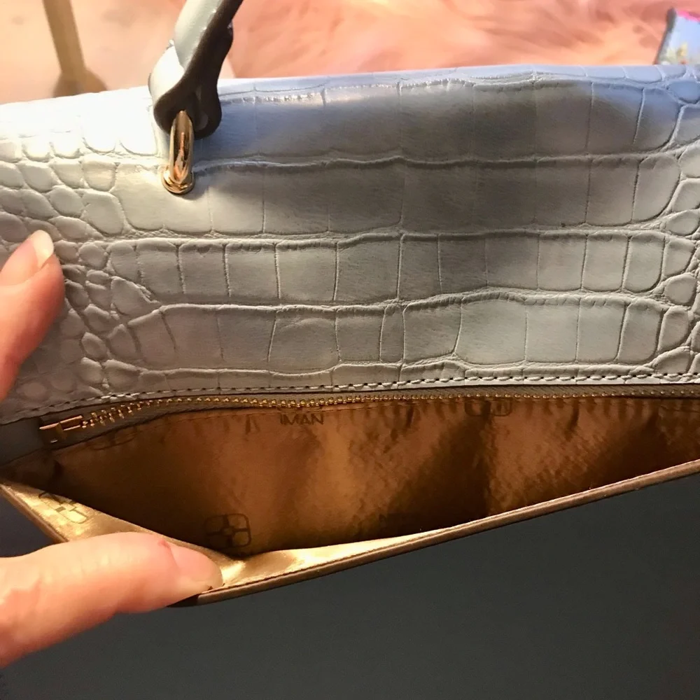 Iman Convertible Handbag Floral and Croc - Picture 5 of 8